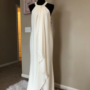 Calvin Klein white lace gown